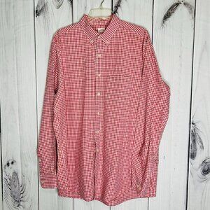 Brooks Brothers Button Down Shirt Mens Sz L Red White Gingham Check Regular Fit